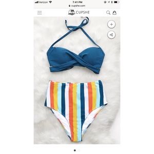 Size L high waisted bikini set from cupshe. NWT